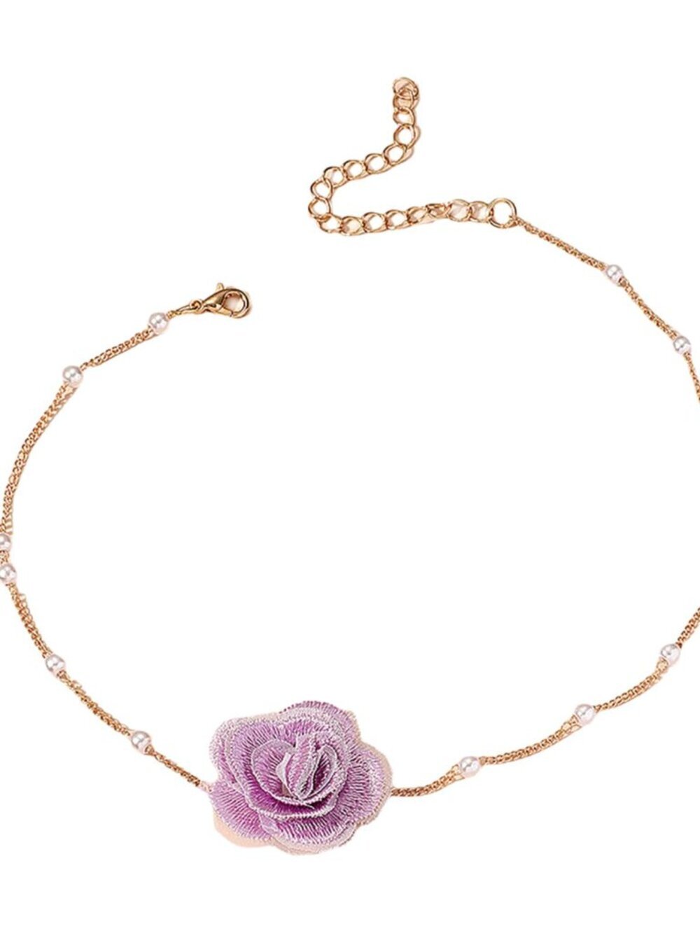 🆕 Vintage Flower Statement Choker Necklace Charm Pearl Floral Sexy Statement